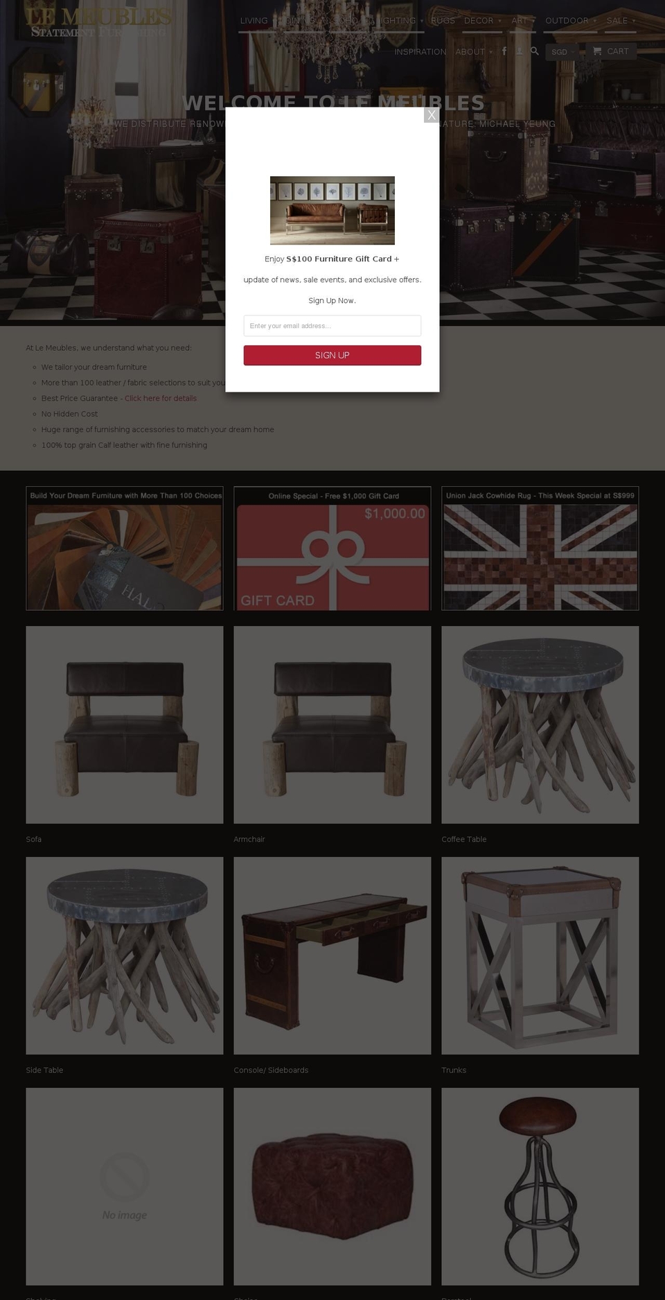 lemeubles.com shopify website screenshot