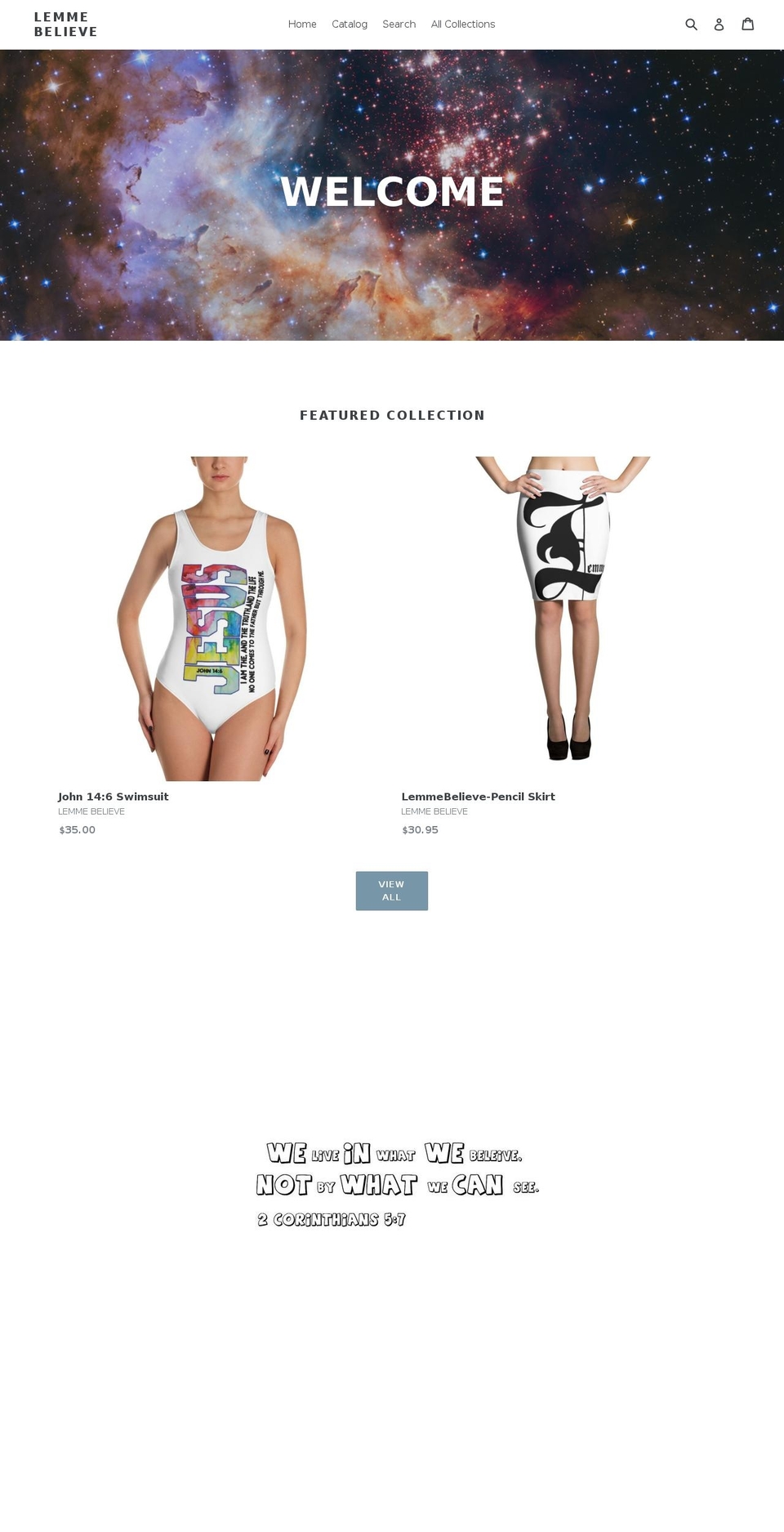 lemmebelieve.com — Shopify storefront screenshot
