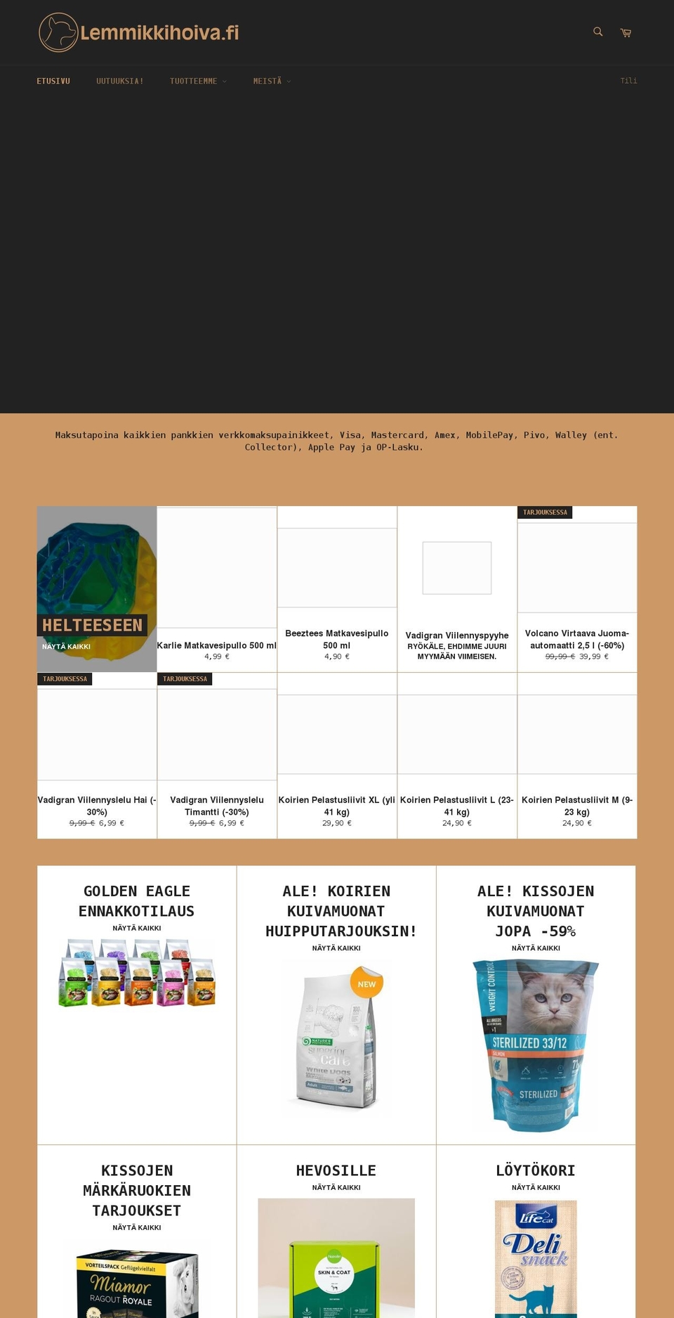 lemmikkihoiva.fi shopify website screenshot