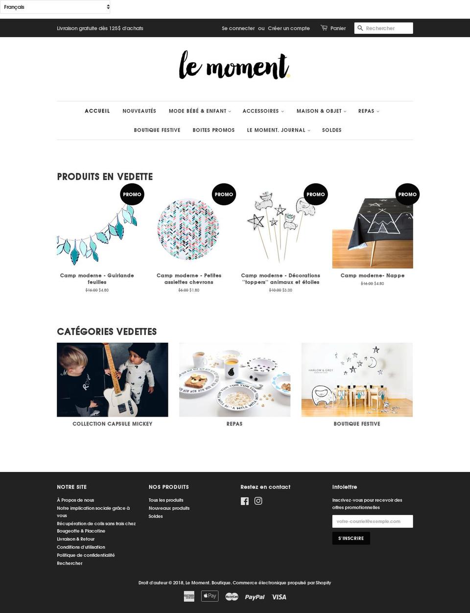 lemomentboutique.com — Shopify storefront screenshot