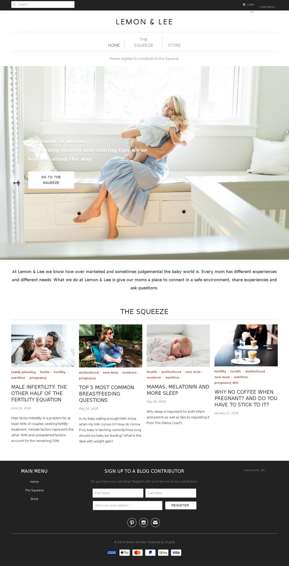 lemonandlee.com — Shopify storefront screenshot