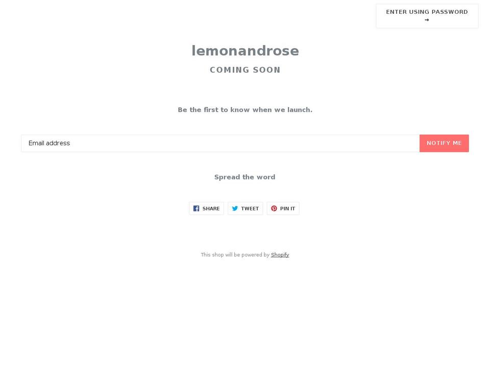 lemonandrose.com — Shopify storefront screenshot