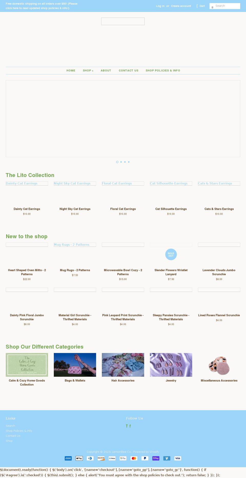lemonbeeco.com shopify website screenshot