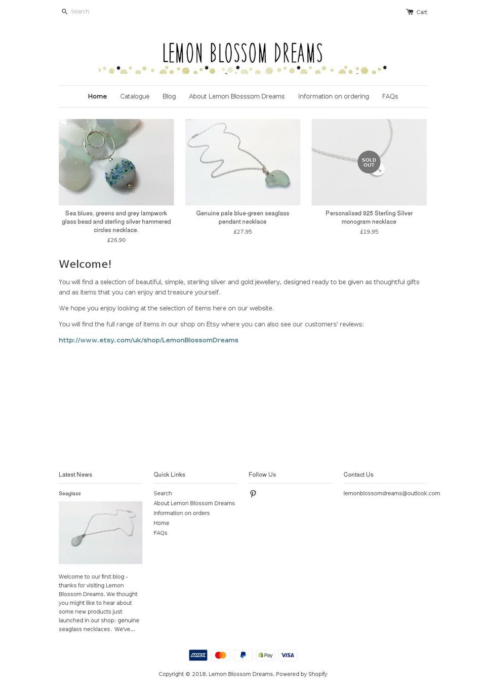 lemonblossomdreams.com — Shopify storefront screenshot
