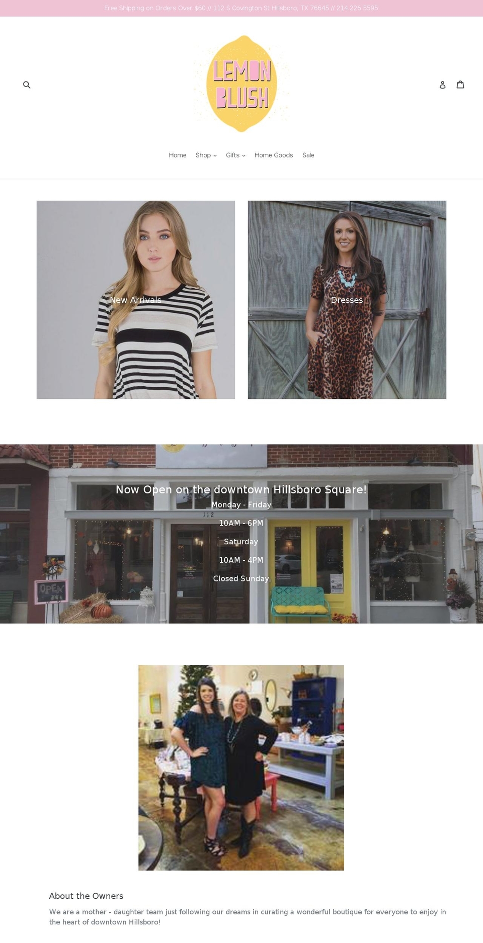 lemonblushbtq.com shopify website screenshot