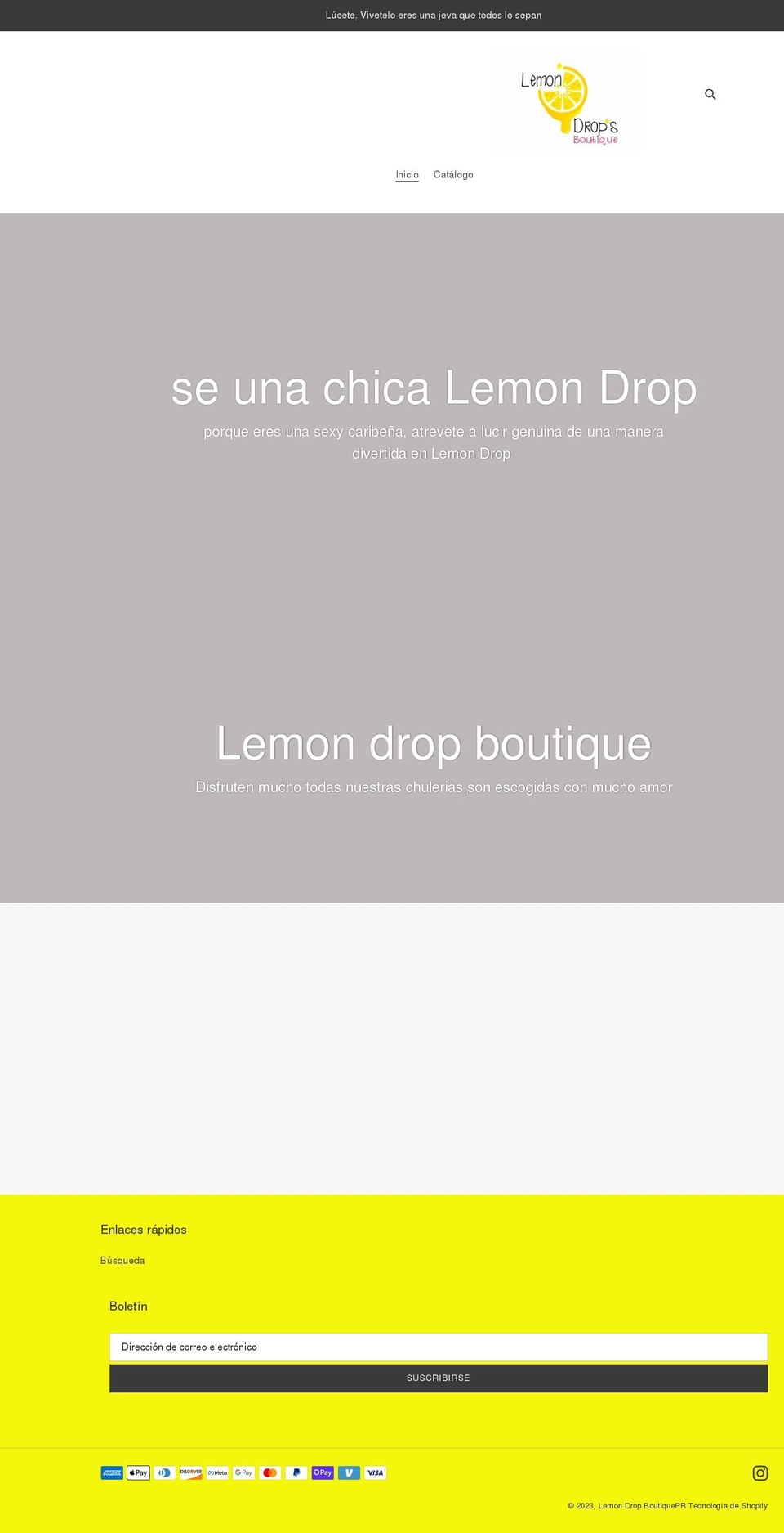 lemondropboutiquepr.com shopify website screenshot