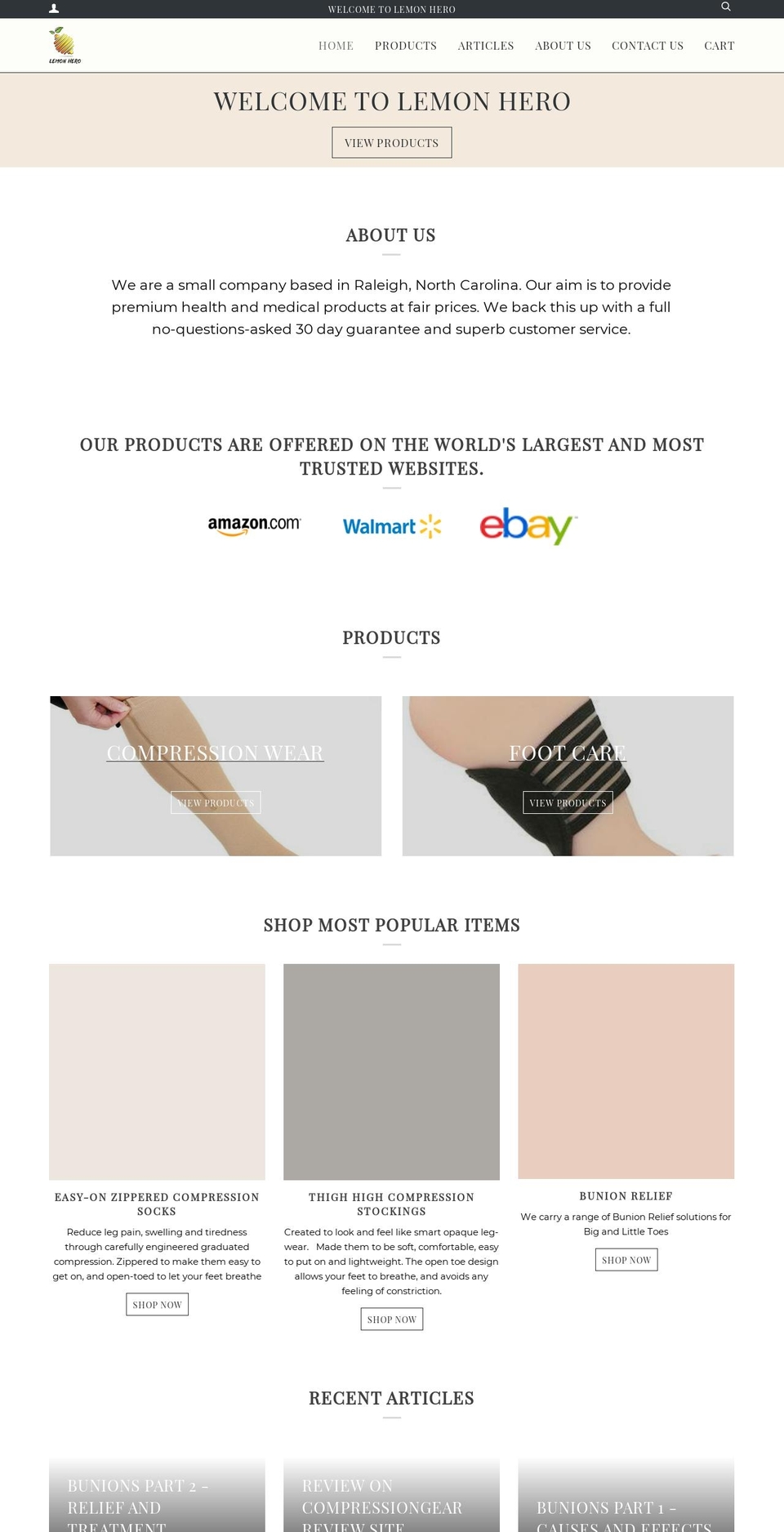 lemonherosports.com — Shopify storefront screenshot