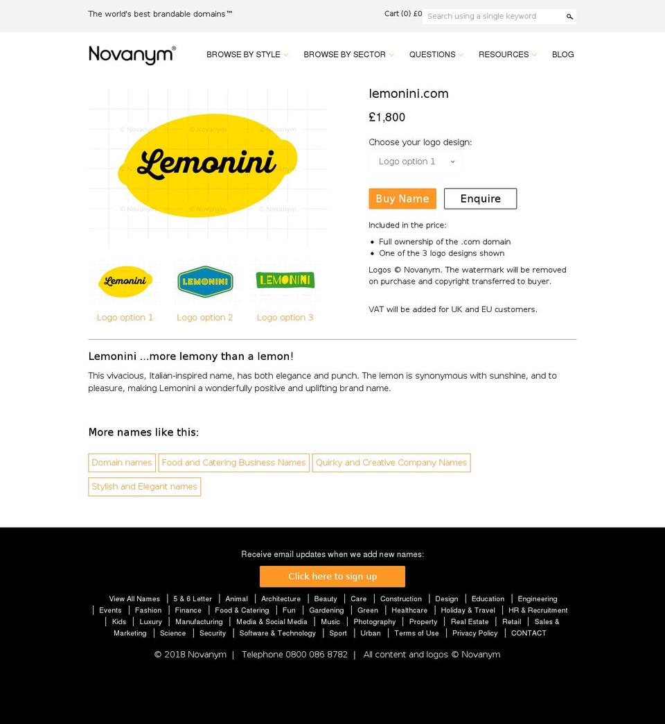 lemonini.com — Shopify storefront screenshot