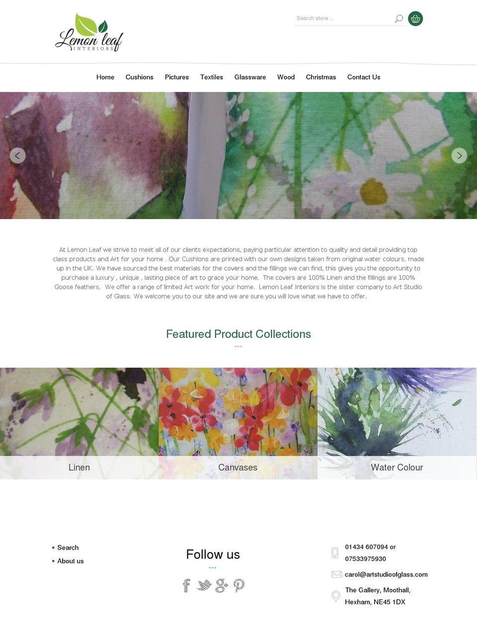 lemonleafinteriors.com — Shopify storefront screenshot
