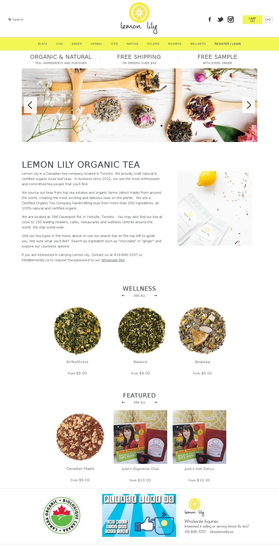 lemonlilytea.com shopify website screenshot