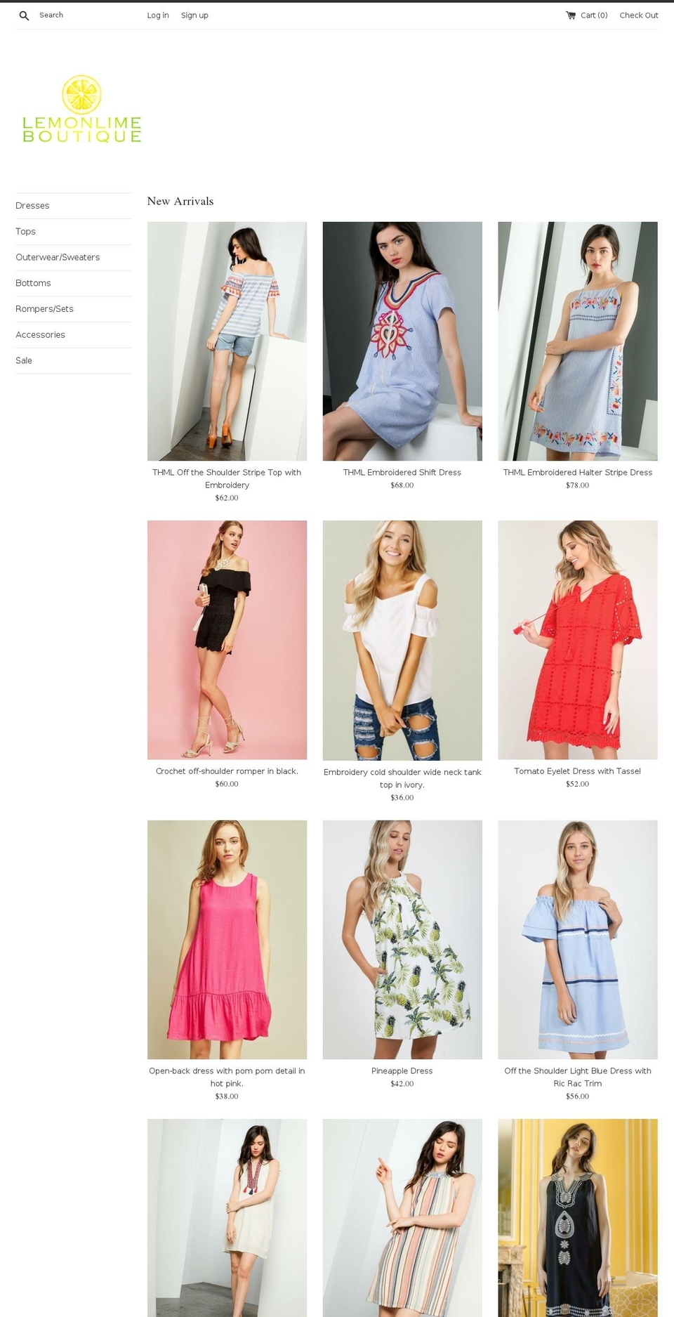 lemonlimeboutique.com — Shopify storefront screenshot