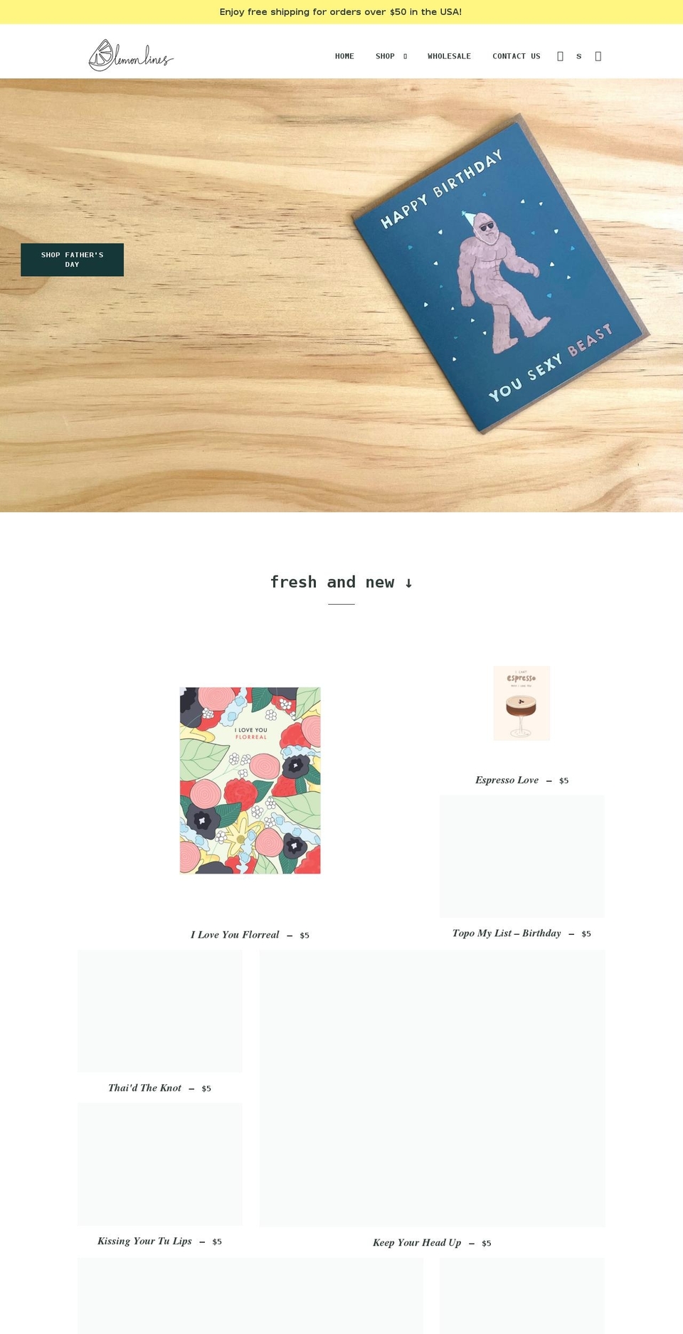 lemonlinespaper.com shopify website screenshot