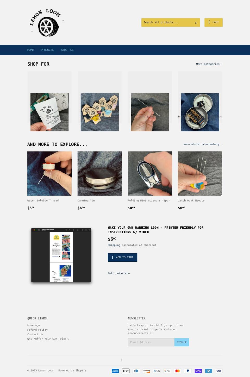 lemonloom.com shopify website screenshot