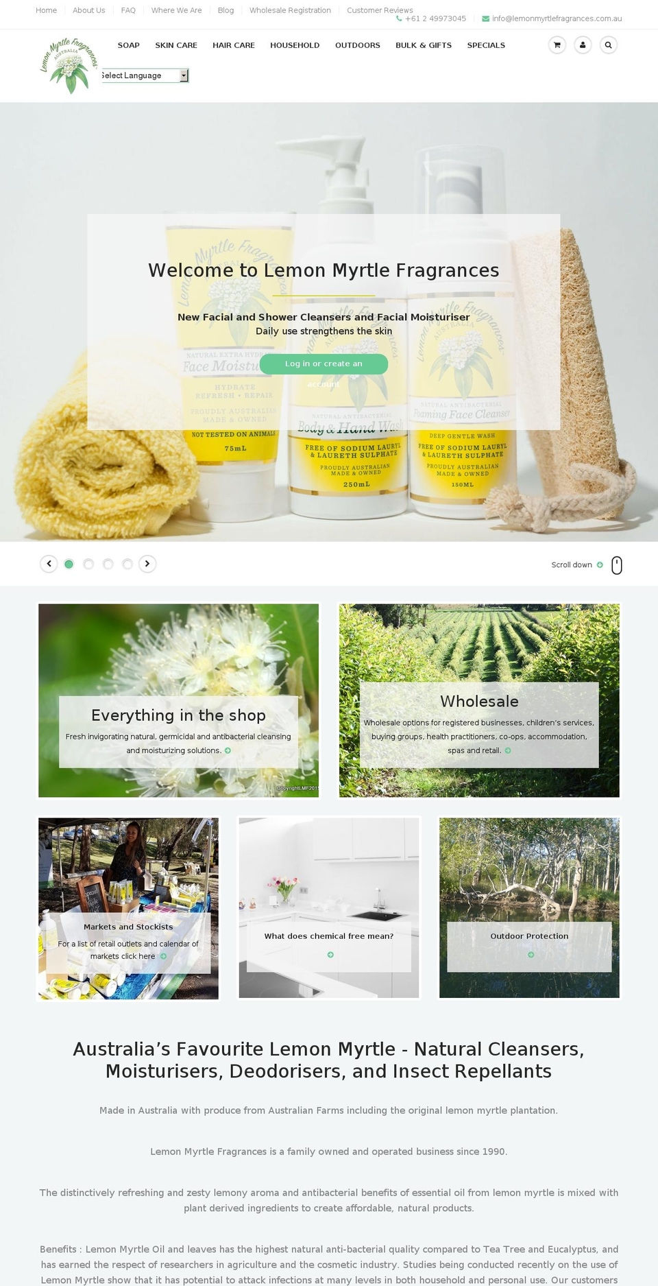 lemonmyrtlefragrances.com.au shopify website screenshot