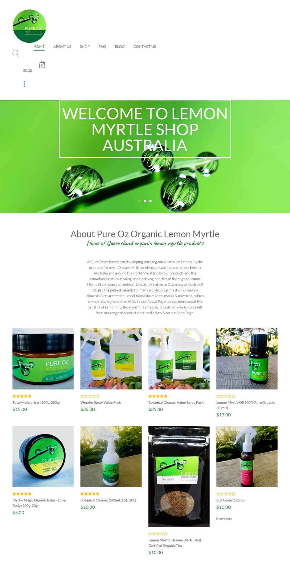 lemonmyrtleshop.com.au shopify website screenshot