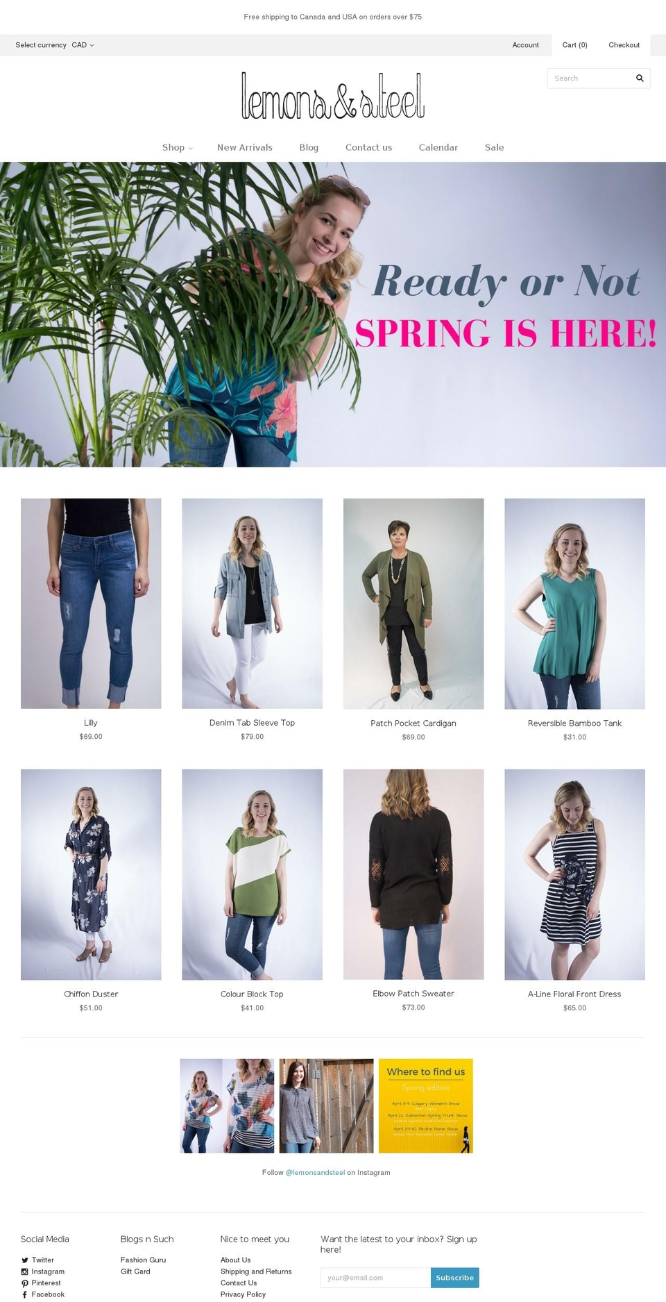 lemonsandsteel.com shopify website screenshot
