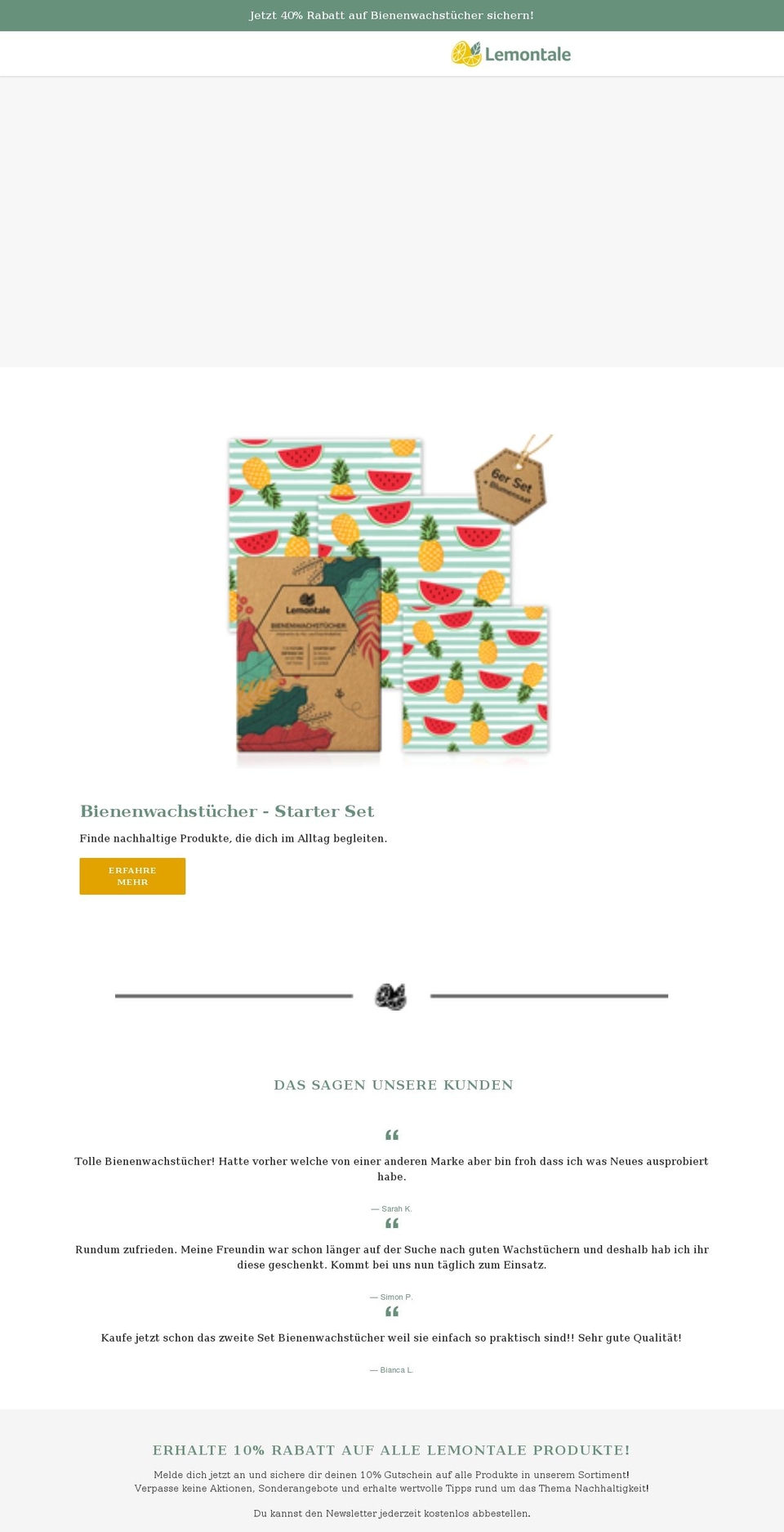 lemontale.com shopify website screenshot