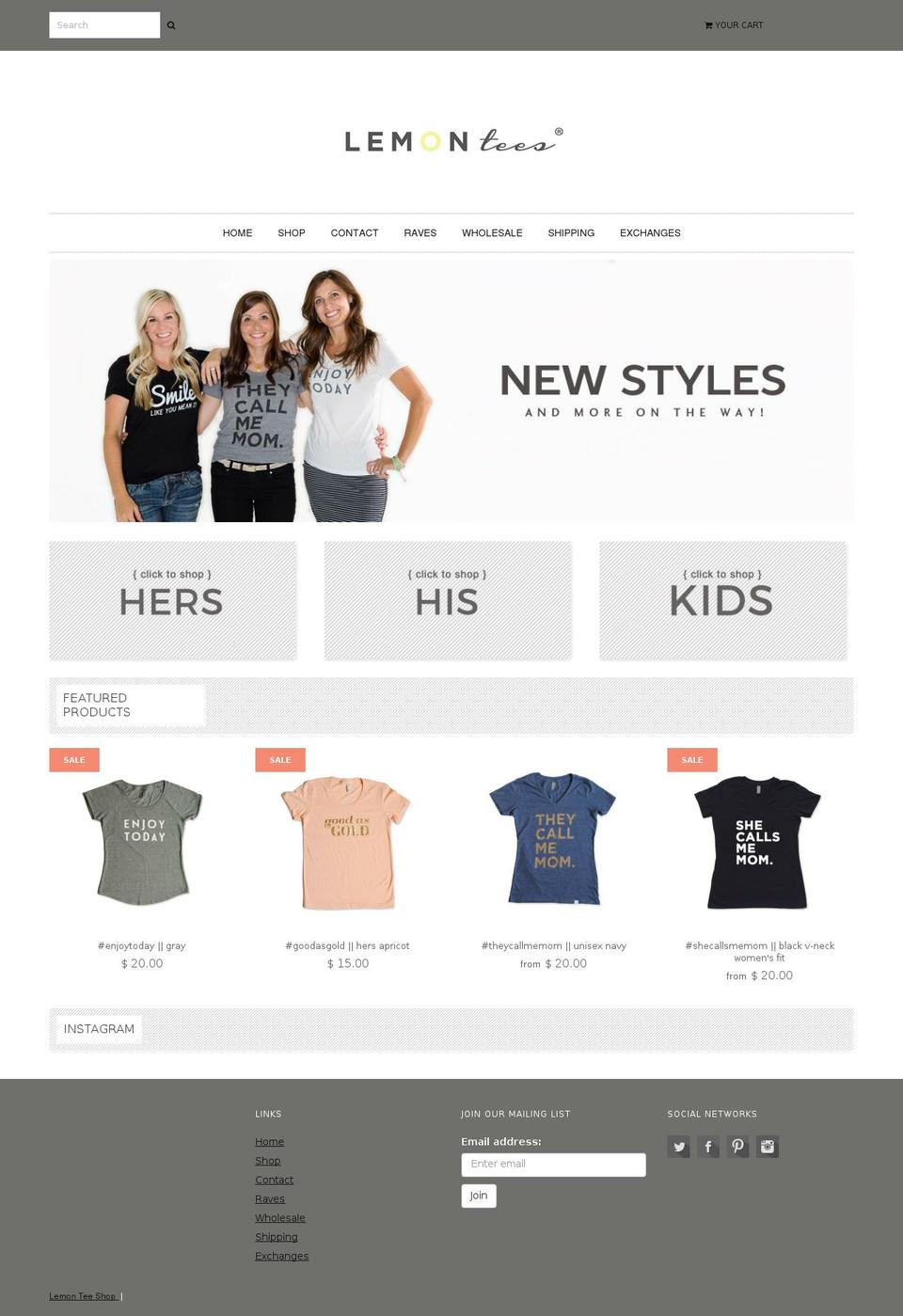 lemonteeshop.com shopify website screenshot