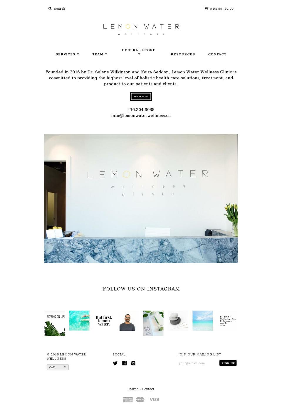 lemonwaterclinic.com — Shopify storefront screenshot