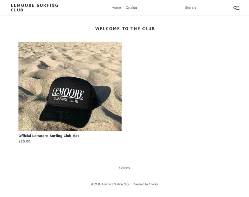 lemooresurfclub.com — Shopify storefront screenshot