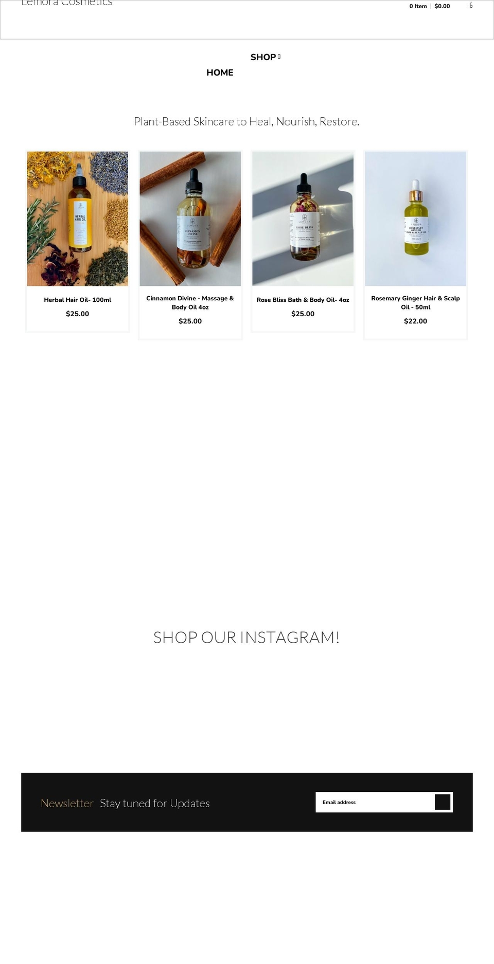 lemoracosmetics.com shopify website screenshot