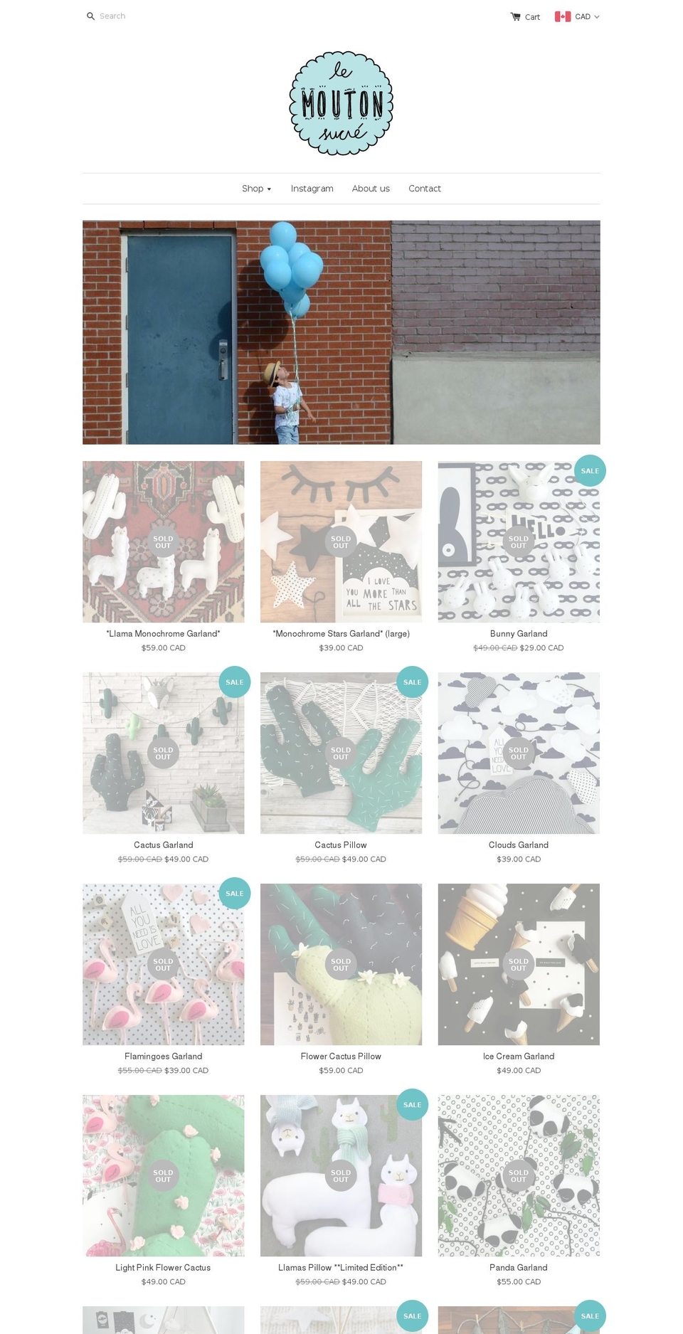 lemoutonsucre.com — Shopify storefront screenshot