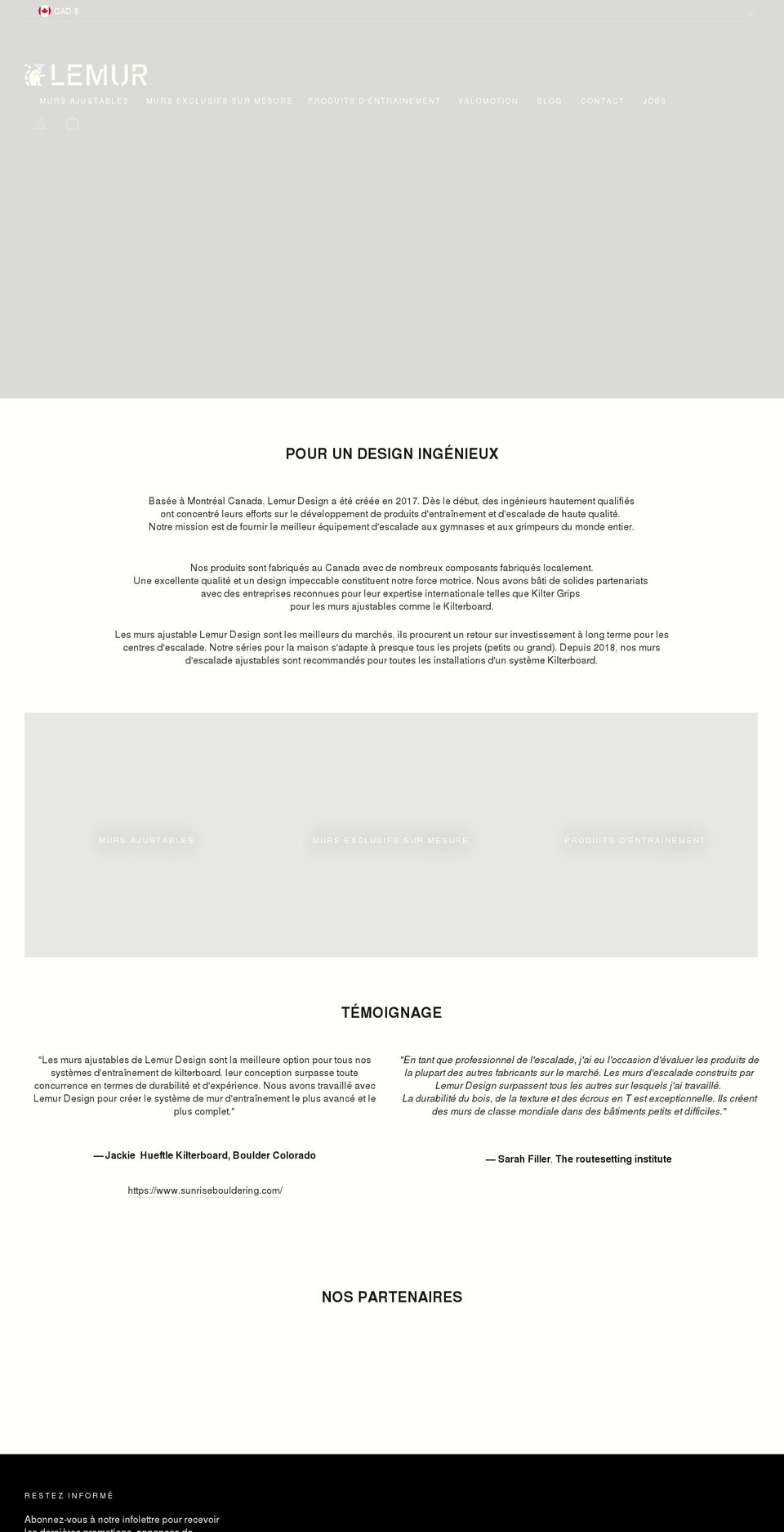 lemurdesign.ca shopify website screenshot
