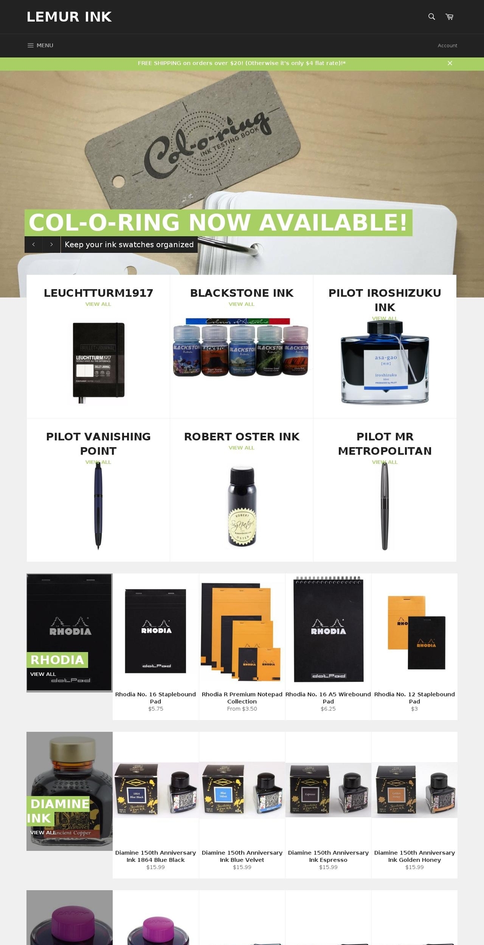 lemurink.com shopify website screenshot