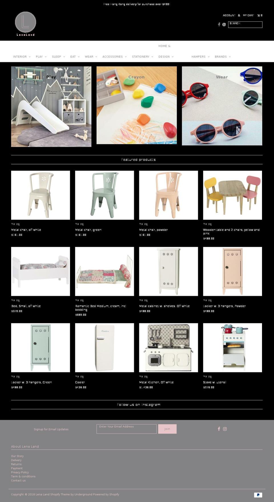 lena-land.com — Shopify storefront screenshot