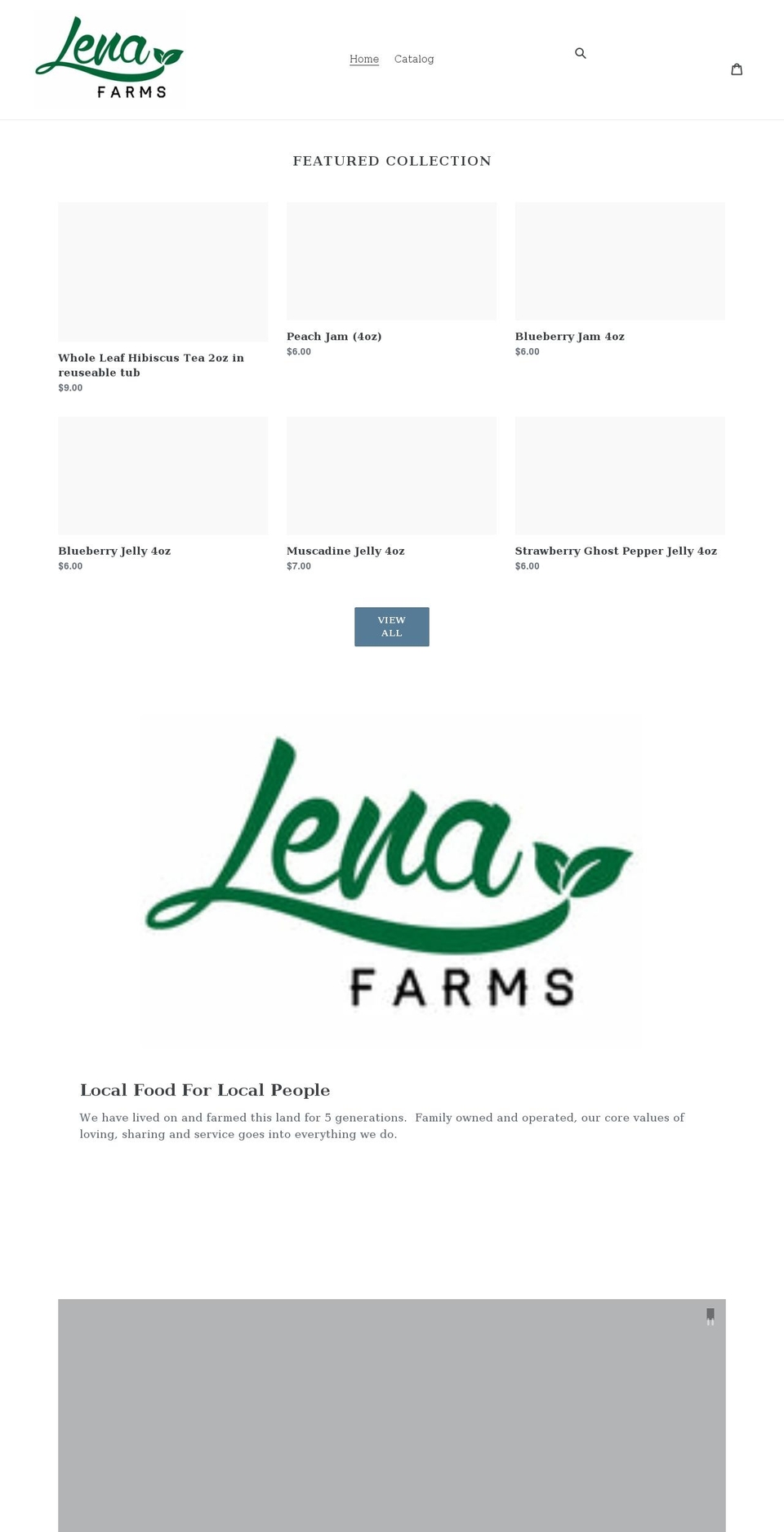 lenafarms.org shopify website screenshot
