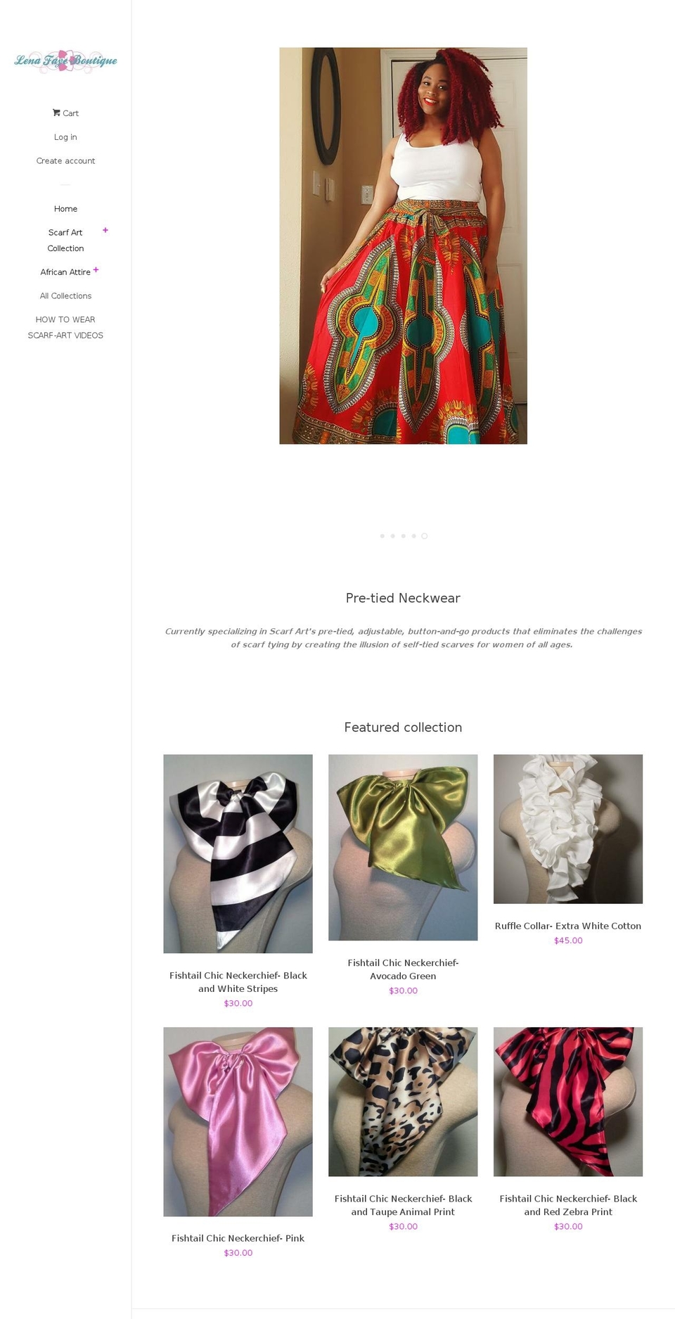 lenafaye.com — Shopify storefront screenshot