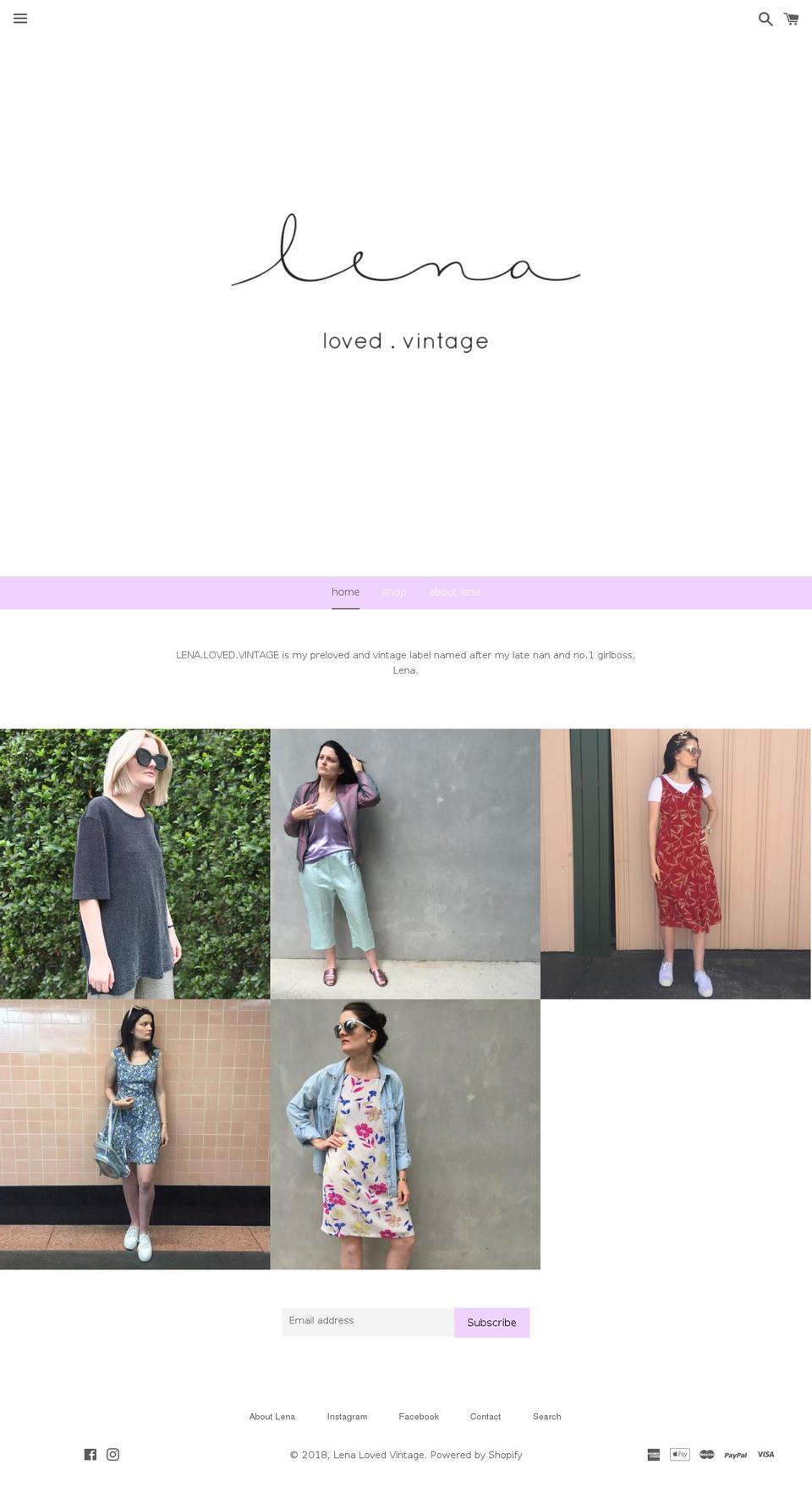 lenalovedvintage.com.au shopify website screenshot
