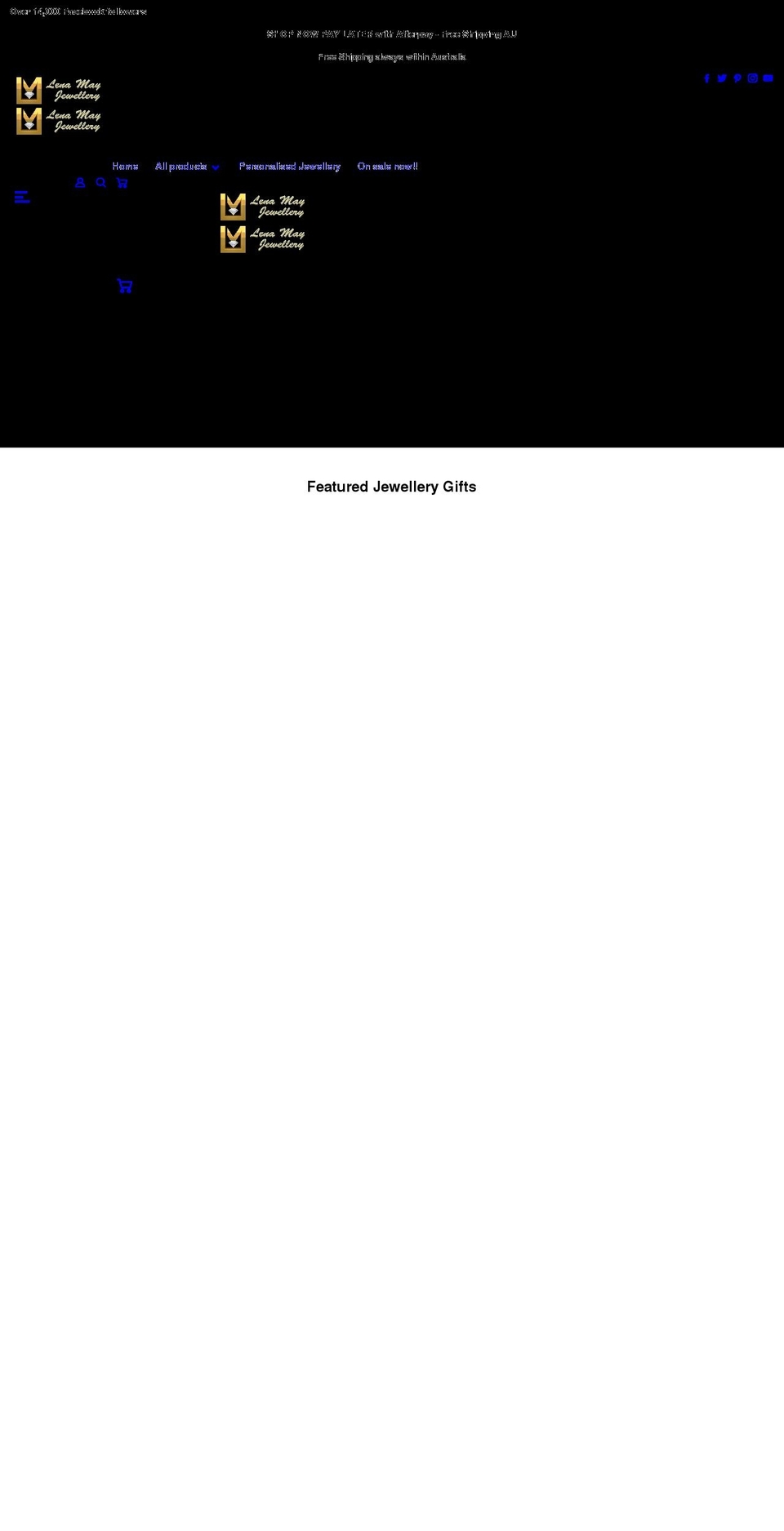 lenamayjewellery.com shopify website screenshot