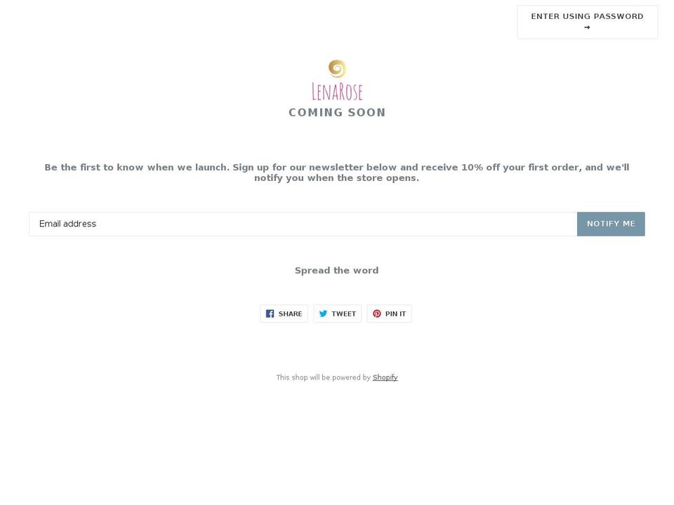 lenaroseclothes.com — Shopify storefront screenshot