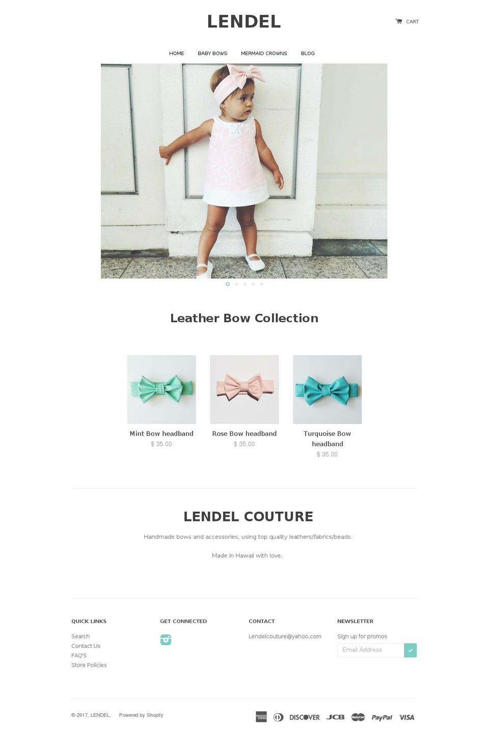 lendelcouture.com shopify website screenshot