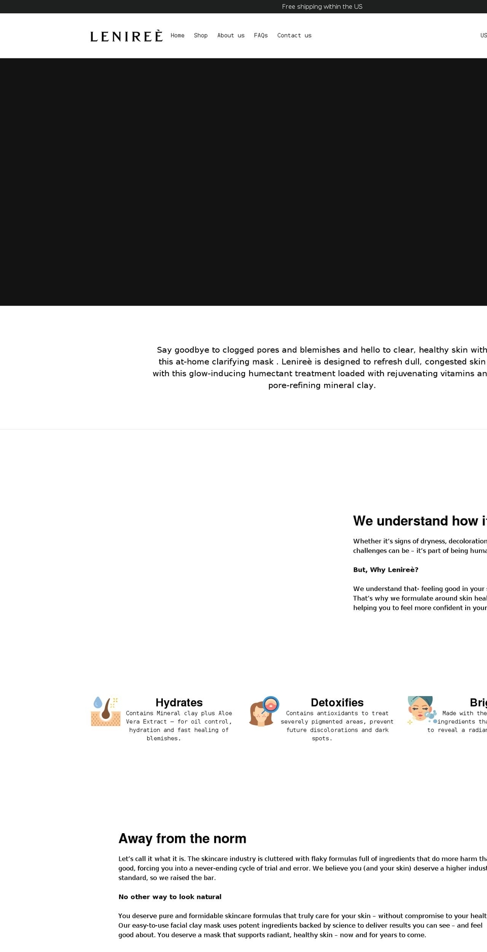 leniree.com shopify website screenshot