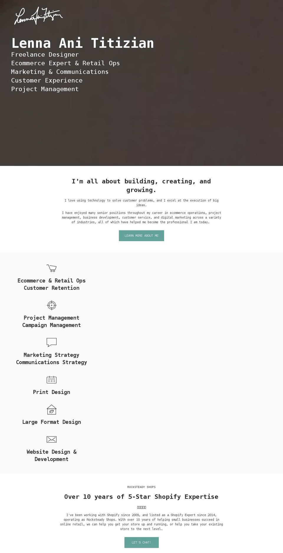 lenna-ani.com shopify website screenshot