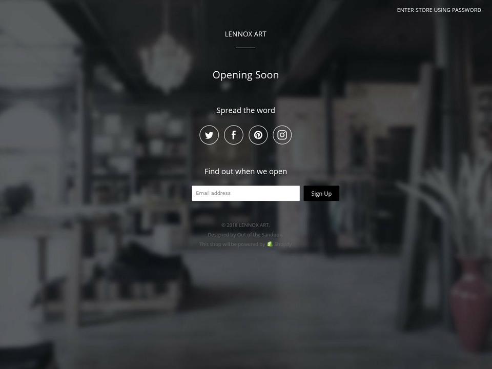 lennox-art.com — Shopify storefront screenshot