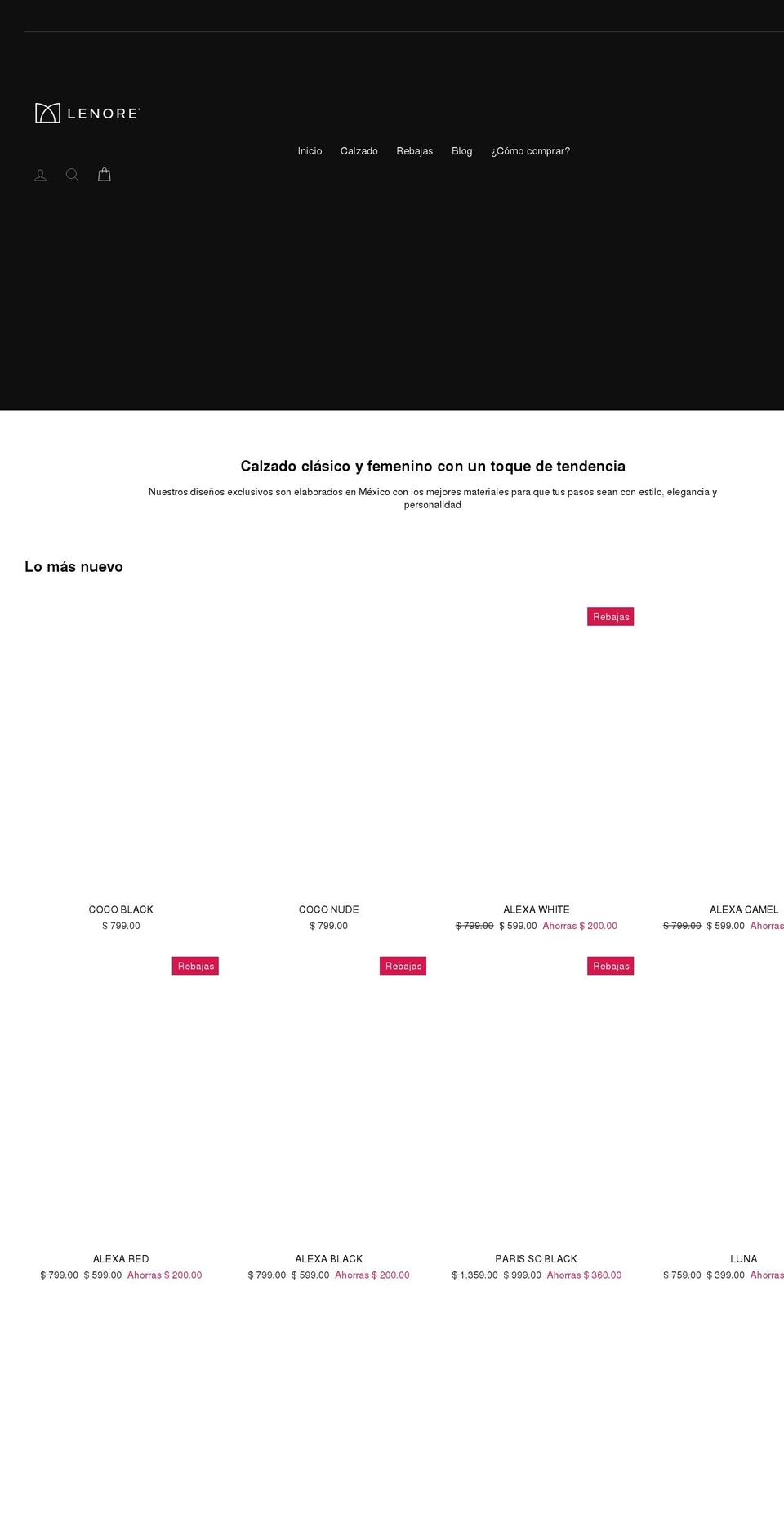 lenore.mx shopify website screenshot
