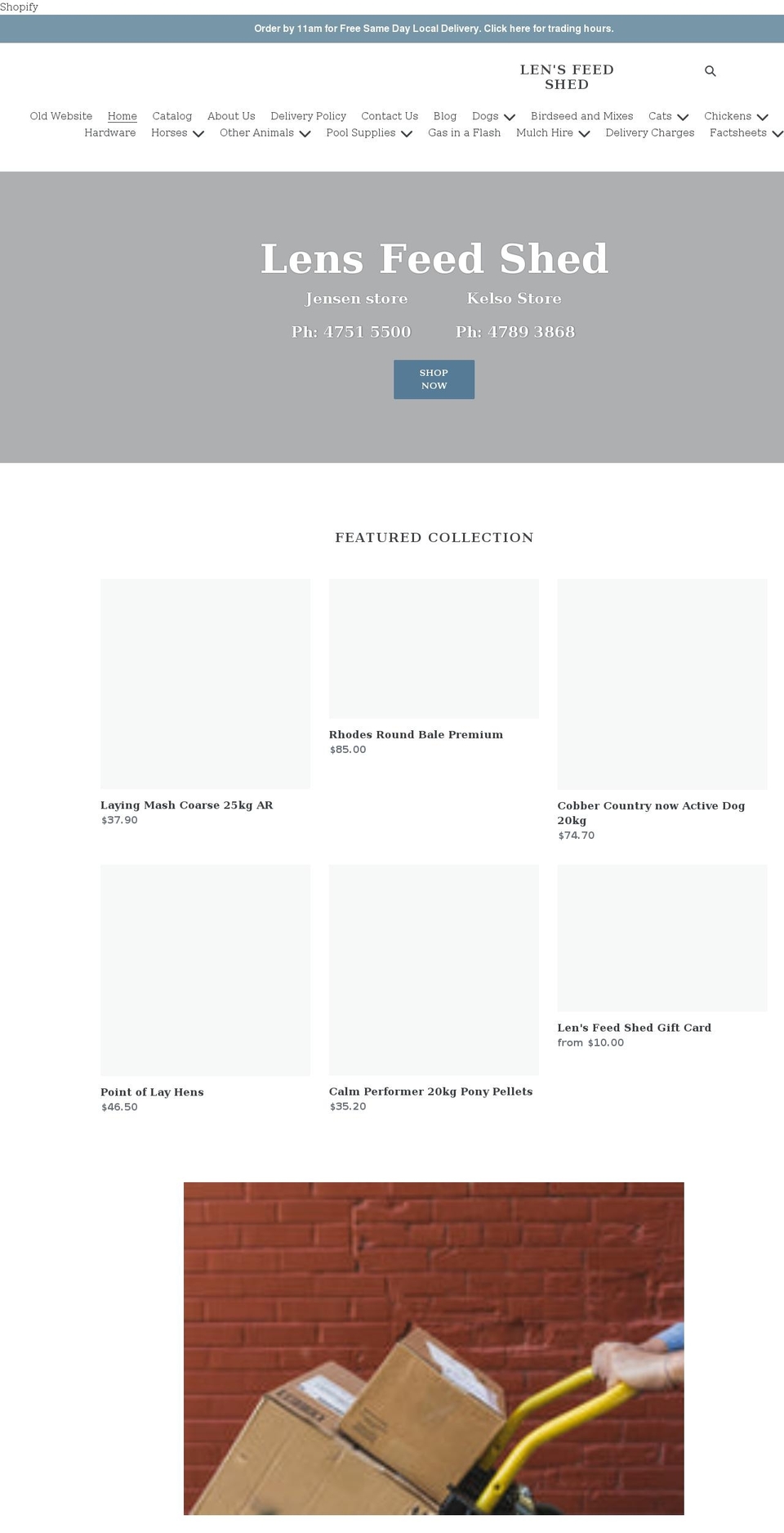 lensfeedshed.com.au shopify website screenshot