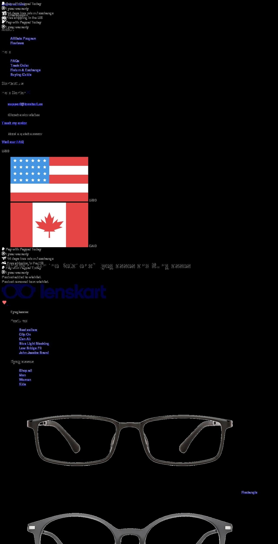 lenskart.uk shopify website screenshot