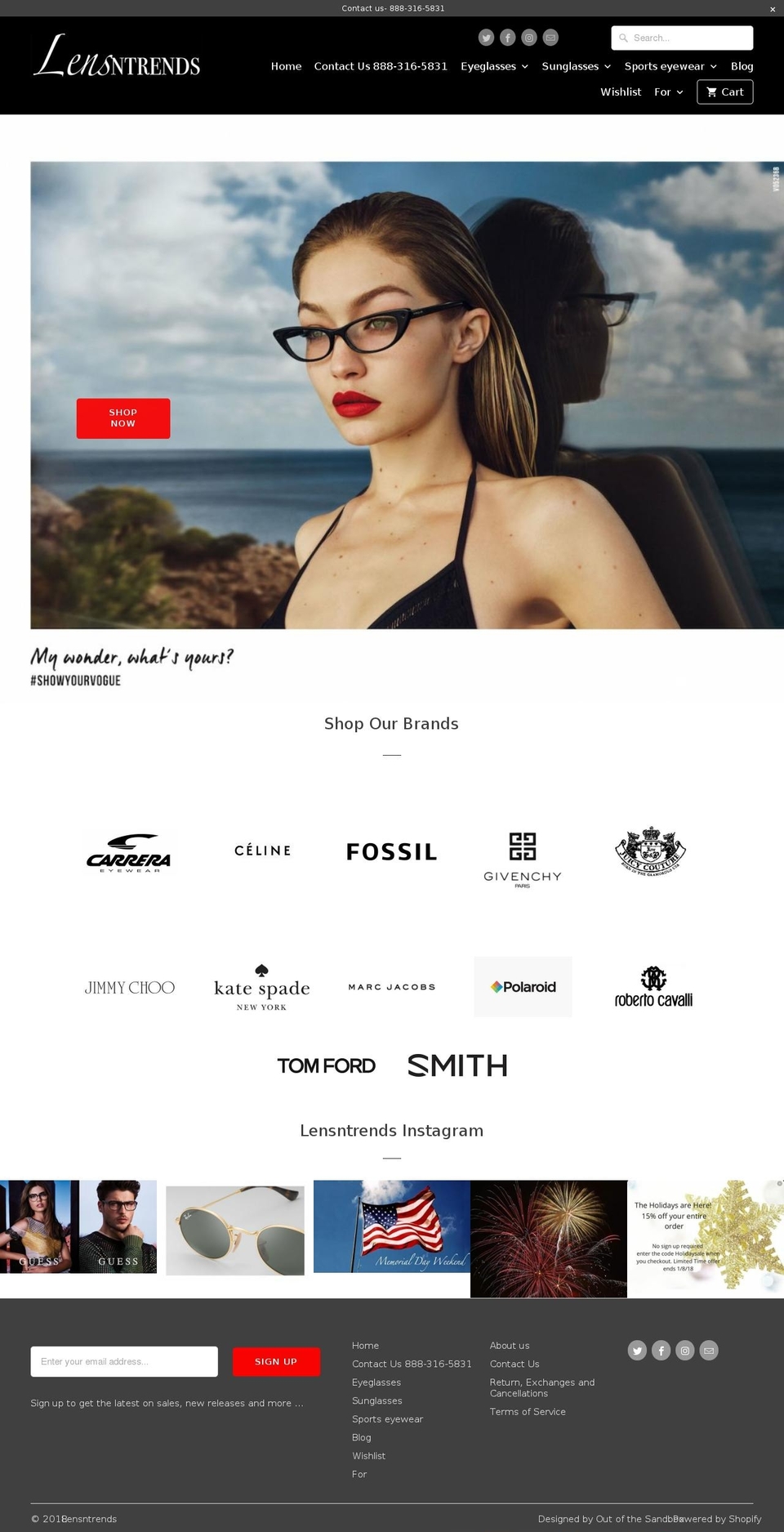 lensntrends.com shopify website screenshot
