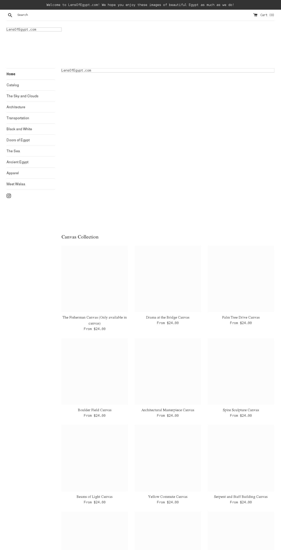 lensofegypt.com shopify website screenshot