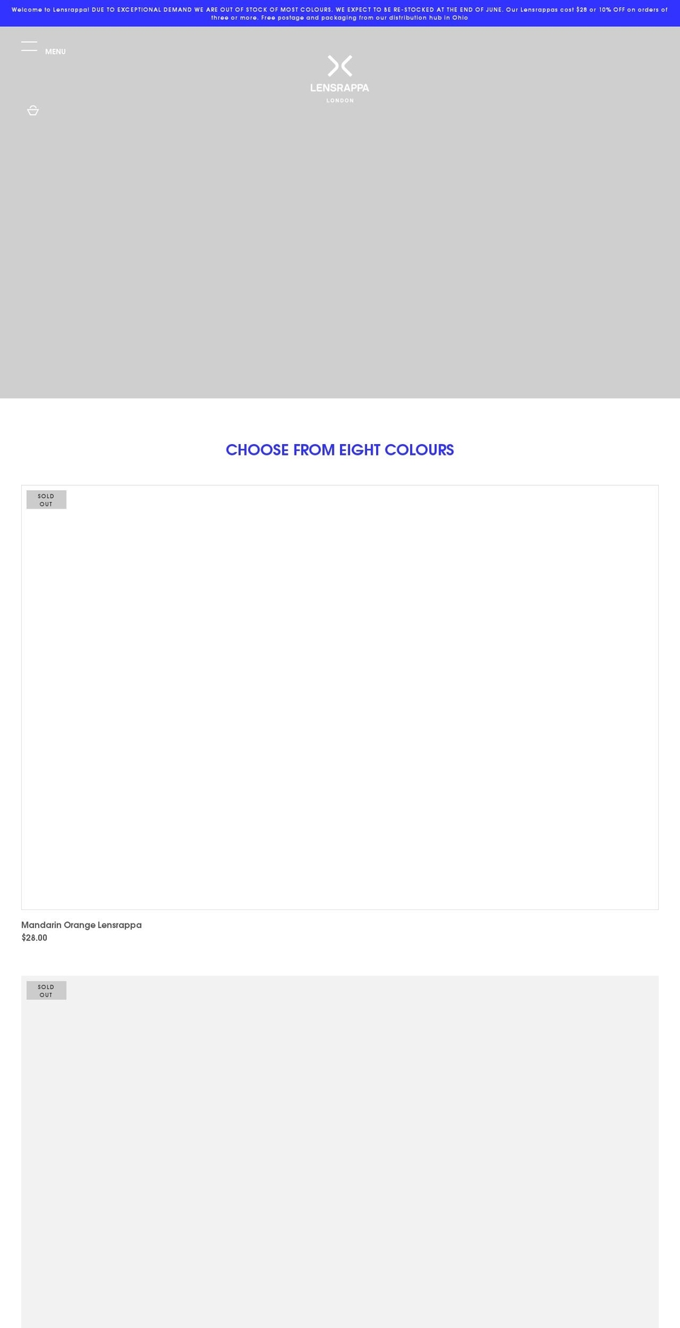 lensrappa.com shopify website screenshot