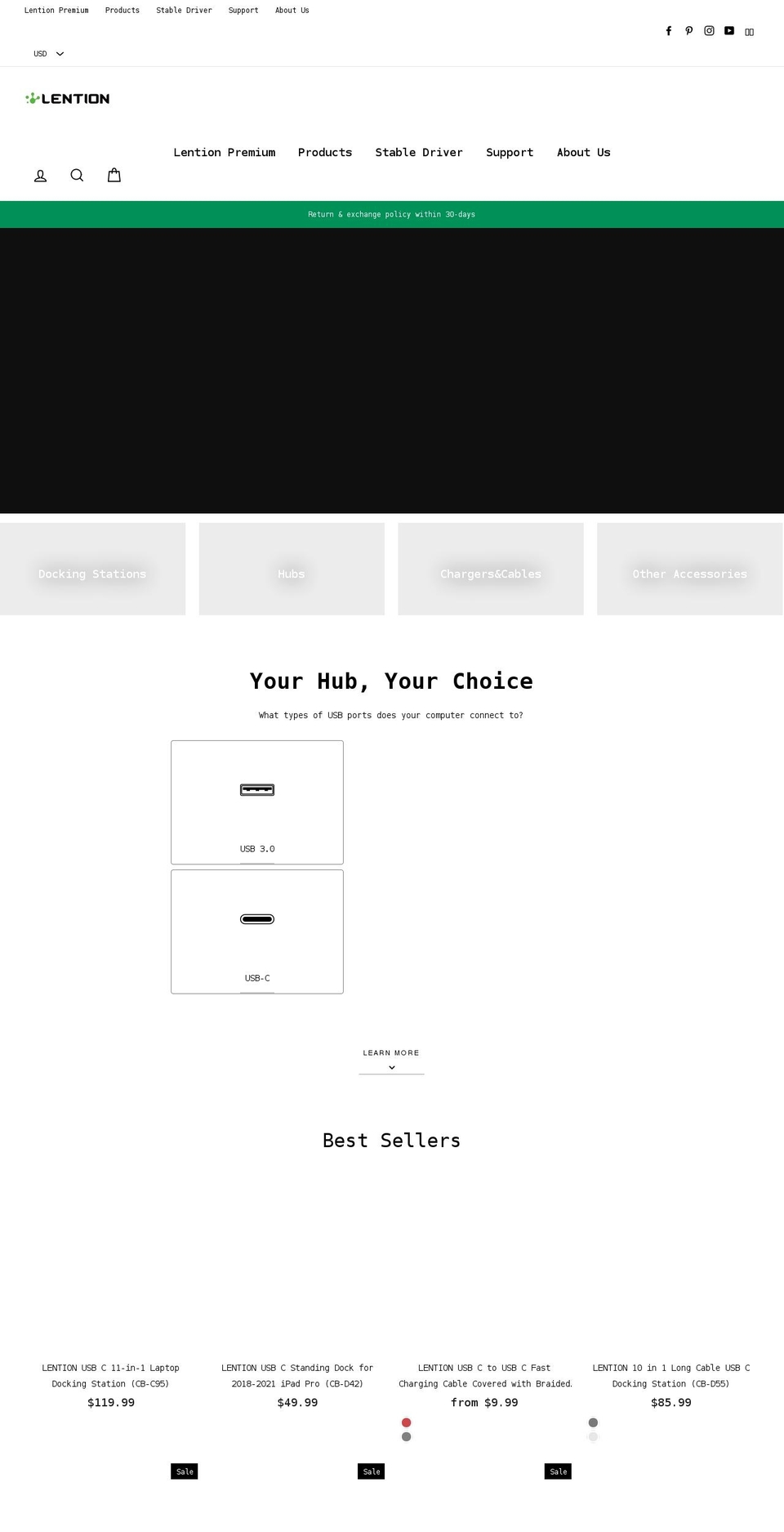 lention.com shopify website screenshot