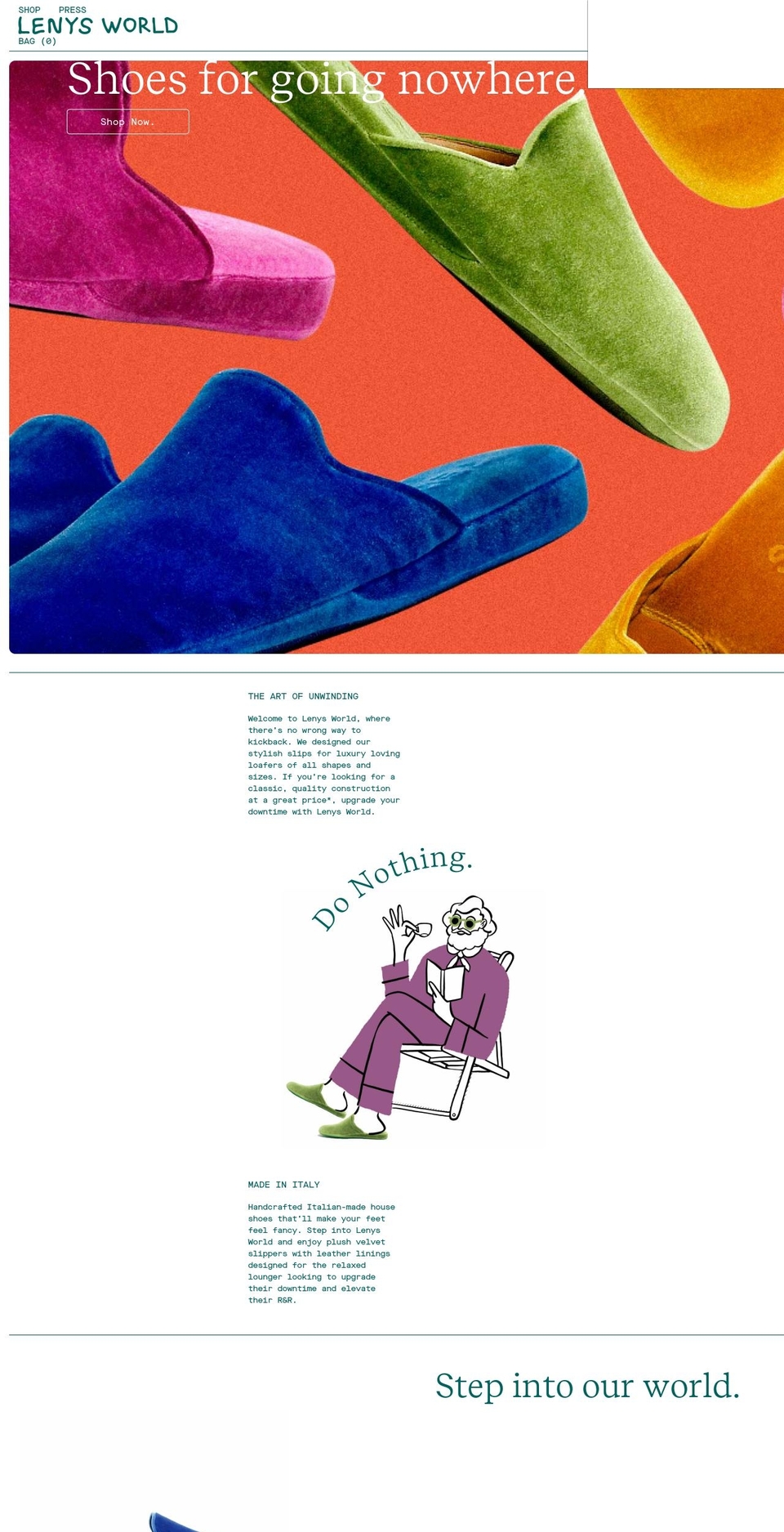 lenysworld.com shopify website screenshot