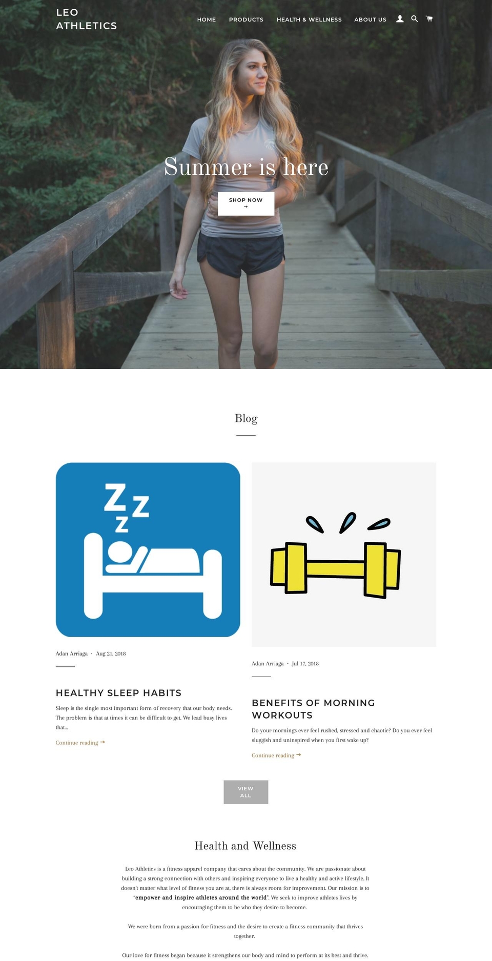 leoathletics.com — Shopify storefront screenshot