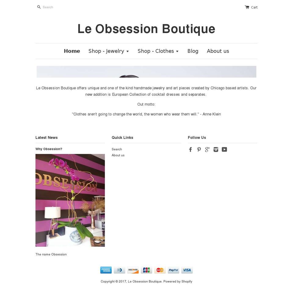 leobsession.com shopify website screenshot