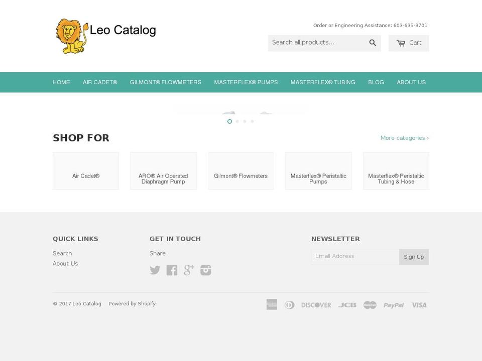 leocatalog.com shopify website screenshot