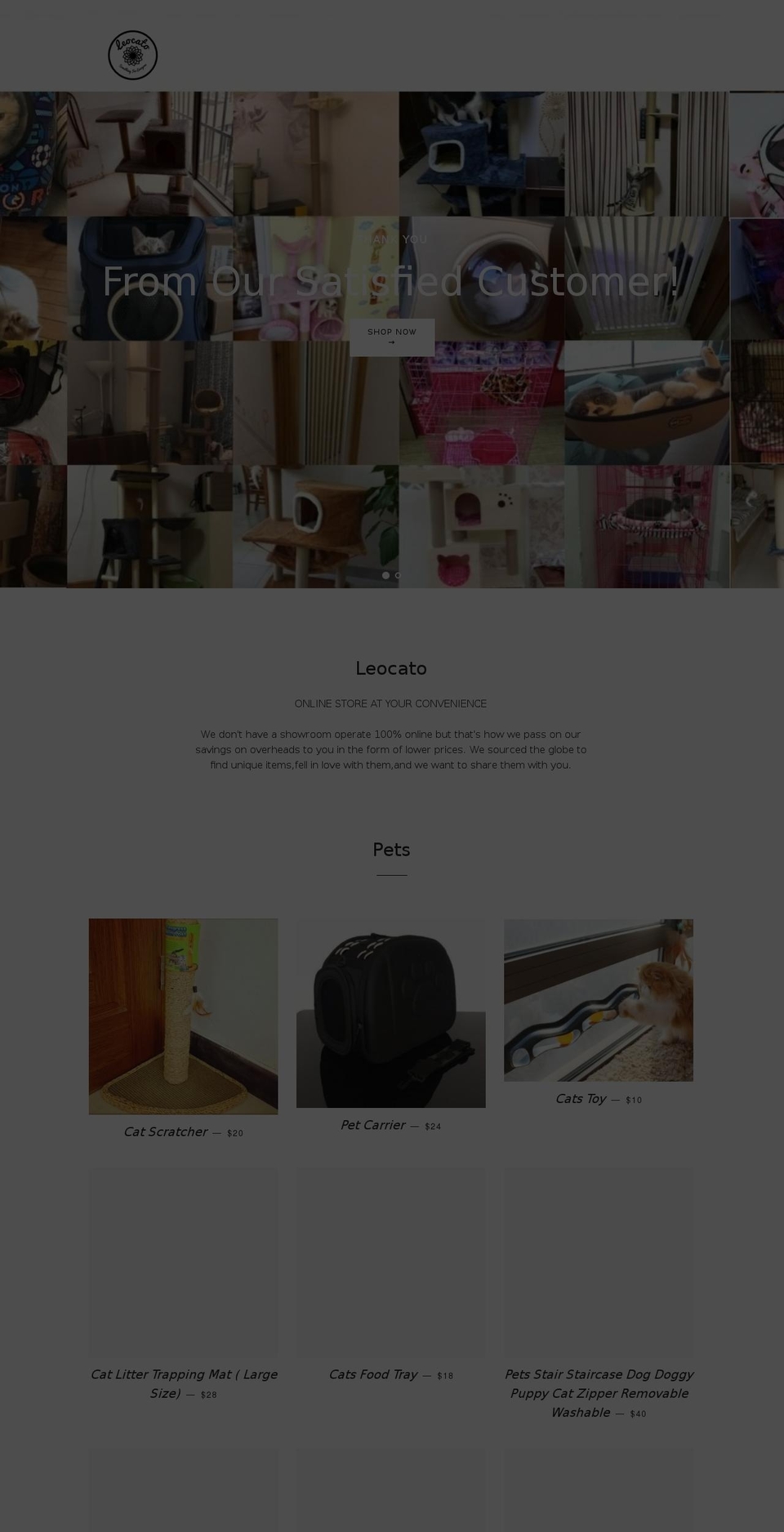 leocato.com shopify website screenshot